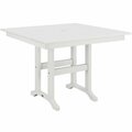 Polywood Farmhouse 37'' White Dining Height Table 633FDT37WH